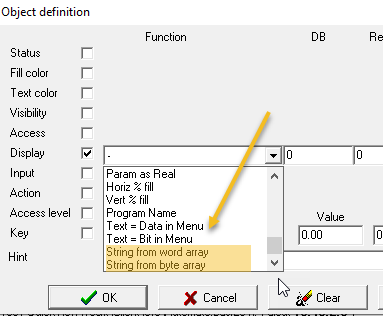 Display stringwordbyte